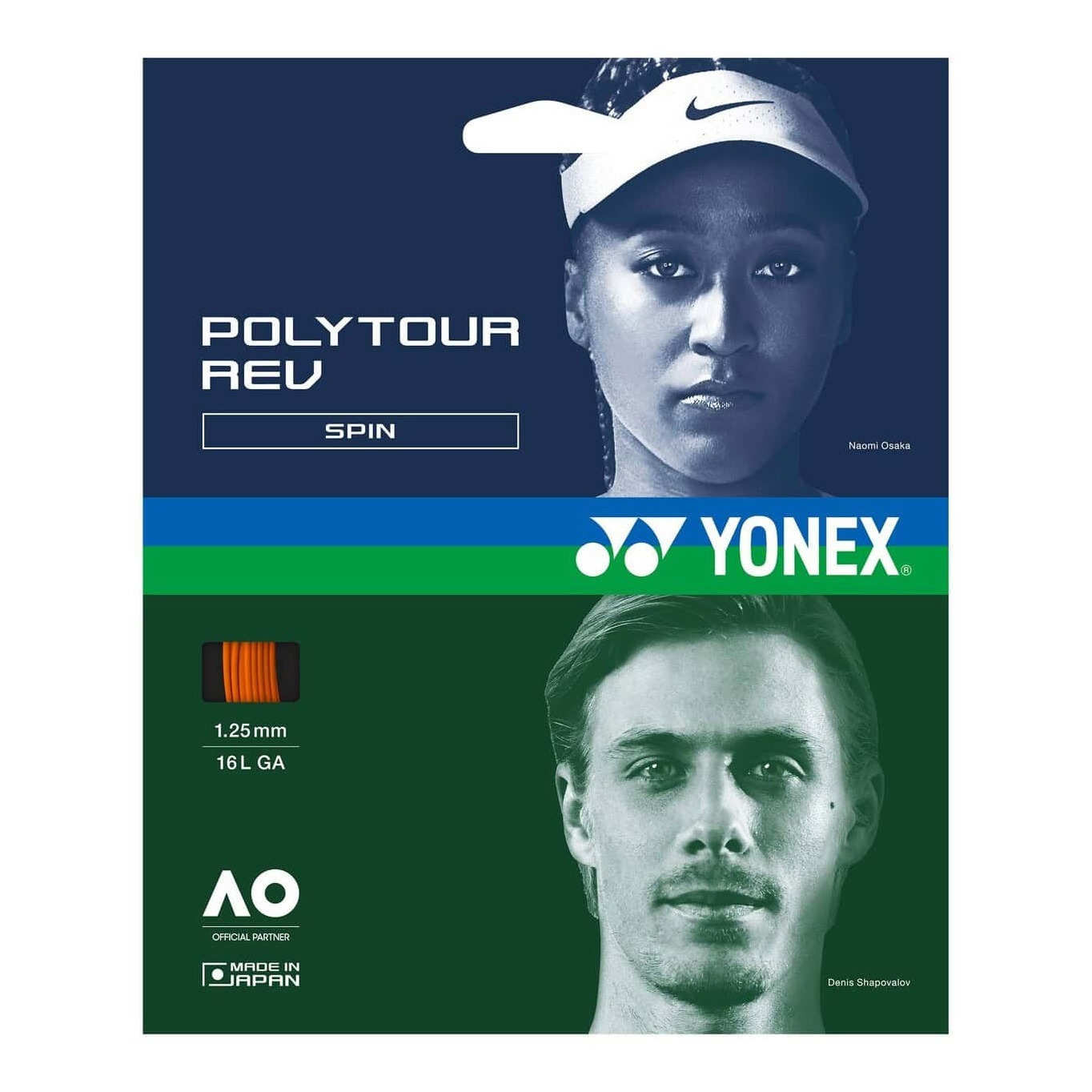 Струна для тенниса Yonex Poly Tour Rev Bright Orange (12m)