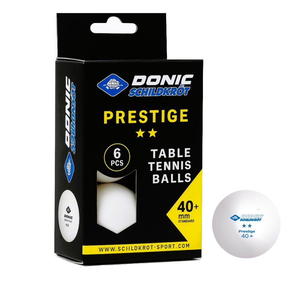 М’ячики Donic Prestige 2* 40+ White (6шт.)