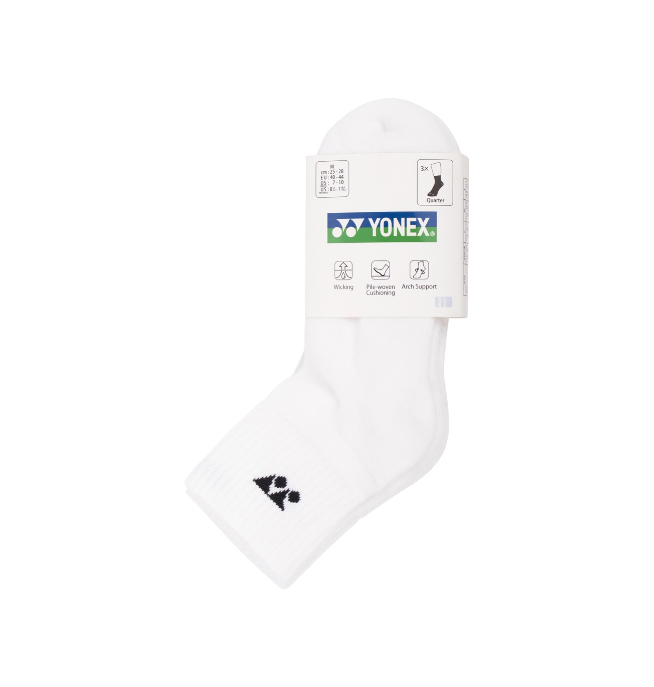 Носки Yonex 19254 Quarter Socks White (3 pcs)